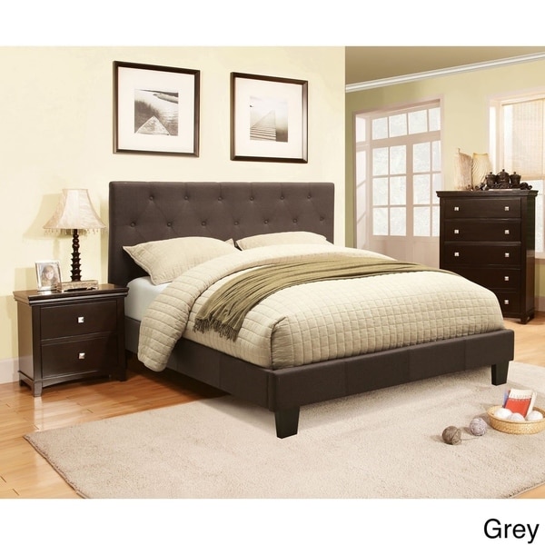 Furniture of America Perc Modern Fabric Tufted Platform Bed