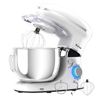 Costway 6.3 Quart Tilt-Head Food Stand Mixer 6 Speed 660W White