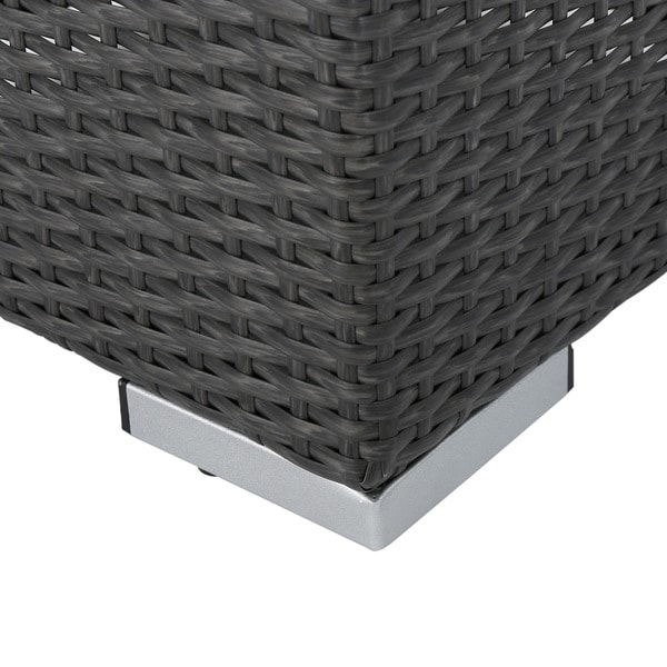 Santa Rosa Outdoor 16-inch Square Wicker Ottoman with Cushion (Set of 2) by Christopher Knight Home