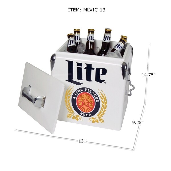 Koolatron MLVIC-13 Official Miller Lite Design 14 Quart 13 Liter Beer Cooler - 8.8