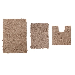 Home Weavers Modesto Collection Absorbent Cotton 3 Piece Set Machine Washable Bath Rug