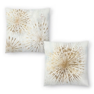 Golden Stars I and Golden Star - Set of 2 Decorative Pillows