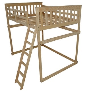 Pine Full Mission Loft Bed with Side Ladder