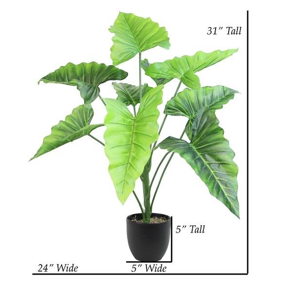 The Mod Greenhouse 31" Faux Calla Tabletop Plant in Black Matte Pot