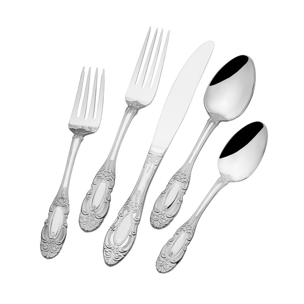 St. James 18/10 Stainless Steel Countess Flatware, 80pc set, Service for 16