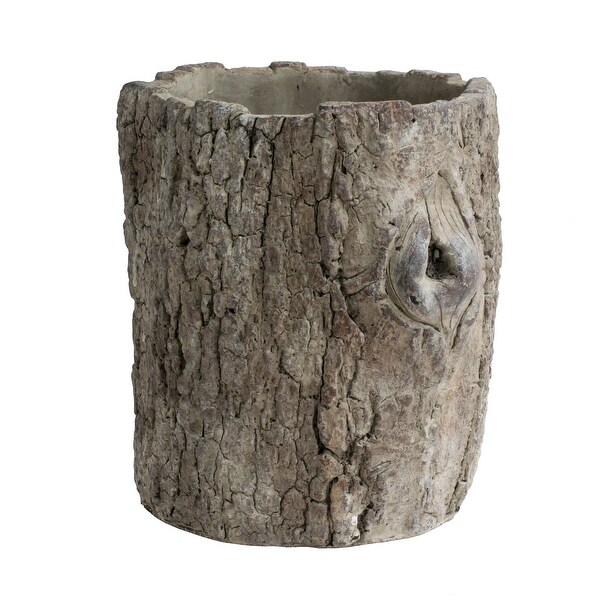 A&B Home Brown Cement Hollow Log Planter