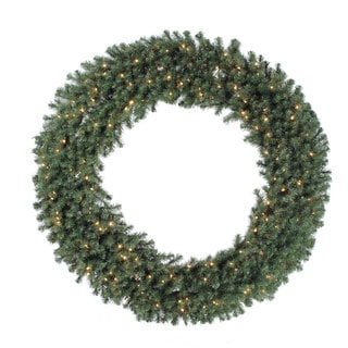 72-inch Douglas Wreath Dura-Lit with 200 Clear Lights, 1100 Tips