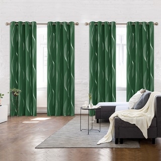Deconovo Silver Wave Blackout Colorful Curtains(4 Panel)