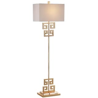 SAFAVIEH Lighting 62-inch Sauna Antique Gold Metal Floor Lamp - 18"x9.5"x62"