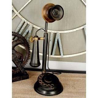 Black Metal Vintage Telephone 13 x 5 x 5 - 13"h x 5"w - 13"h x 5"w