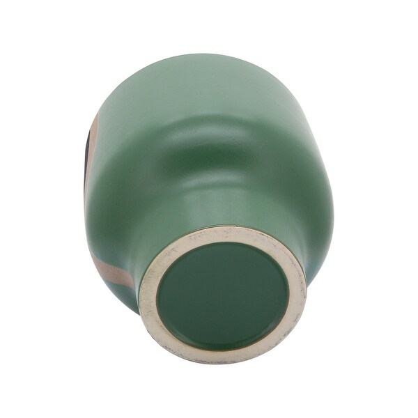 Ceramic 9" Mushroom Planter, Olive 10.0"H - 9.0" x 9.0" x 10.0"