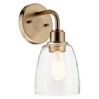 Kichler Lighting Meller 11.25 in. 1-Light Champagne Bronze Wall Sconce with Clear Glass