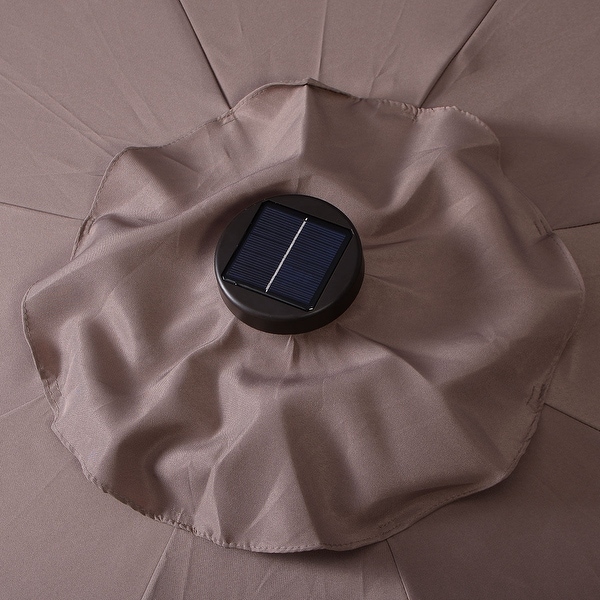 Costway 10ft Patio Solar Umbrella LED Patio Market Steel Tilt w/ Crank