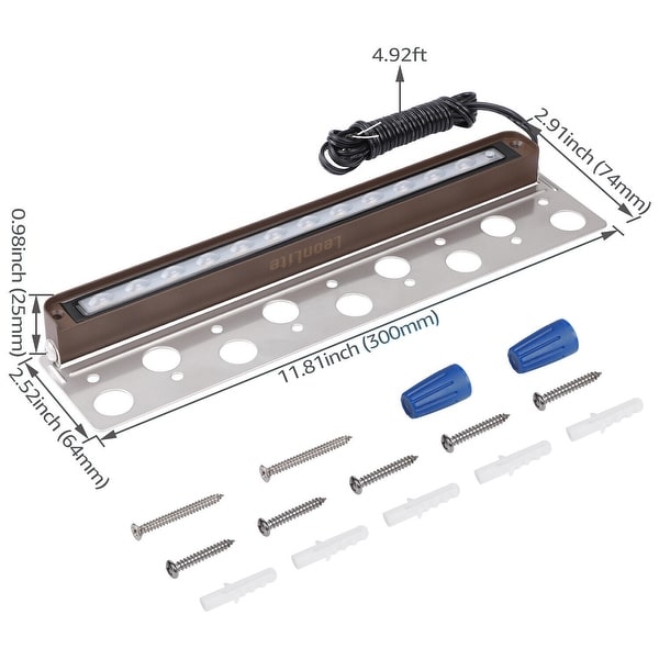12" LED Retaining Wall Lights Swivel, Low Voltage Hardscape Lighting - 8PACK