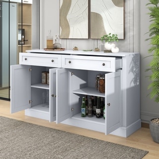 Kitchen Sideboard Storage Buffet Cabinet with 2 Drawers and 4 Doors Adjustable Shelves
