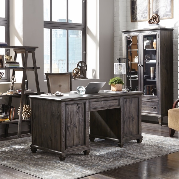 Sutton Place Executive Desk in Weathered Charcoal