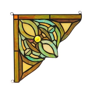 Chloe Tiffany Style Stained Glass Window Corner Panel