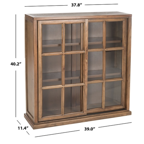 SAFAVIEH Greg Oak Storage Bookcase - 39" W x 11.4" L x 40.2" H