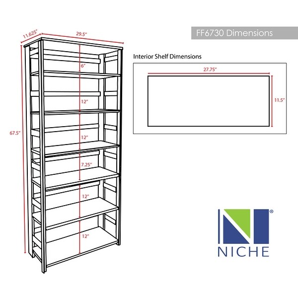Fairway 67" High Folding Bookcase- Cherry