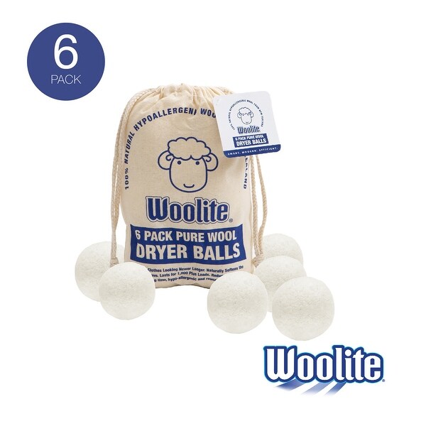 Woolite 6 Pack Wool Dryer Ball Set - 2.83x2.83x2.83