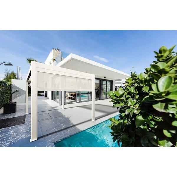 Bon Pergola Wind Resistant Manual Side Shade/ Screen for Aluminum Pergola