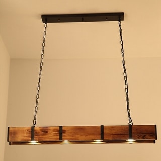 4-Bulb Industrial Kitchen Island Light Pendant Lamp Ceiling Fixtures - 39.4x3.15x3.74 inches