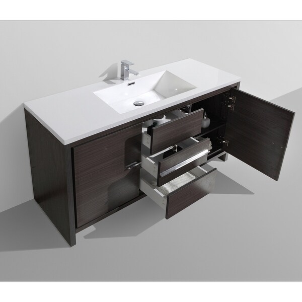 Alma-Allier 60-inch Freestanding Vanity with Integrated Sink