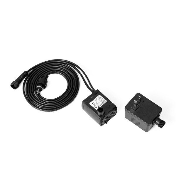 Glitzhome 35.25"H Faux Mosaic 3-Tier LED Pedestal Polyresin Outdoor Fountain