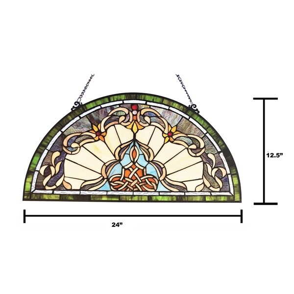 Gracewood Hollow Delapaz Half-circle Glass Window Panel/Suncatcher