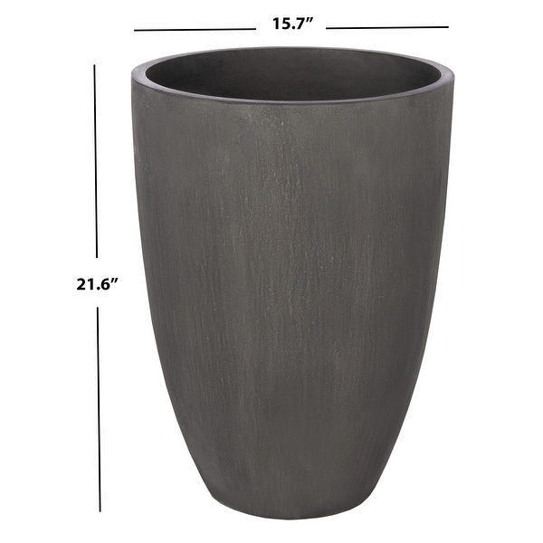 SAFAVIEH Outdoor Colson Black Planter - 15.7" W x 15.7" L x 21.6" H