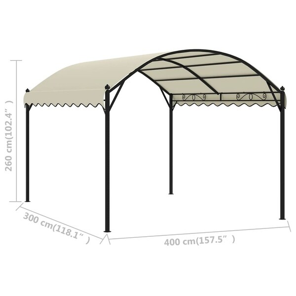 vidaXL Gazebo Fabric Cream - 157.5" x 118.1" x 102.4"