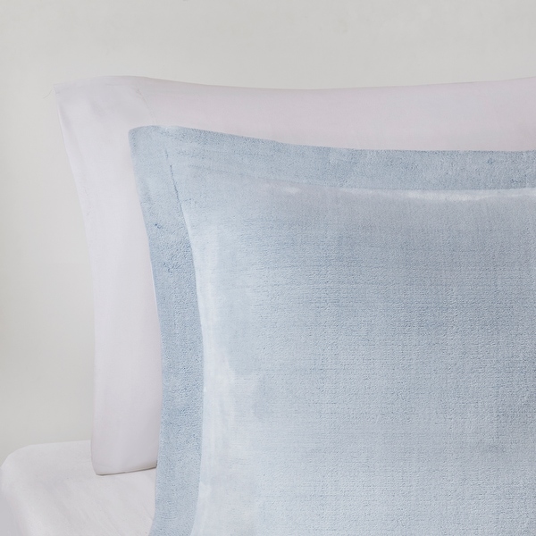 Intelligent Design Miles Reversible Frosted Print Plush to Heathered Micofiber Comforter Set