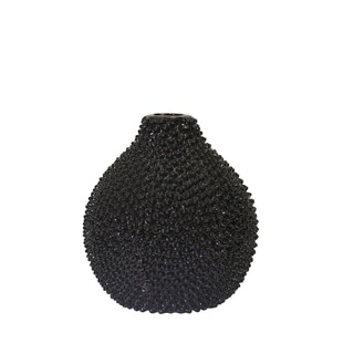 Sagebrook Home Decorative Ceramic Spike Vase, Matte Black