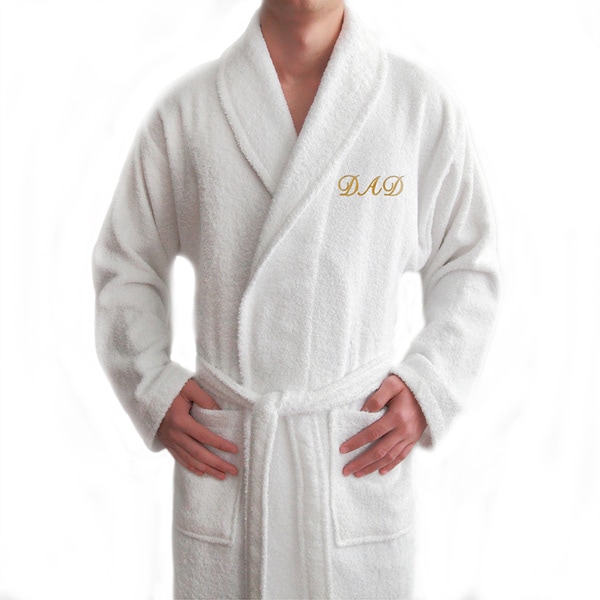 Authentic Hotel and Spa 'Dad' Monogrammed Terry Cloth Turkish Cotton Bath Robe