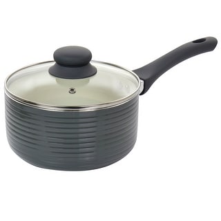 Oster 2.5 Quart Nonstick Aluminum Saucepan with Lid in Gray