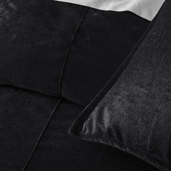 Juno Velvet Black Comforter and Pillow Sham(s) Set