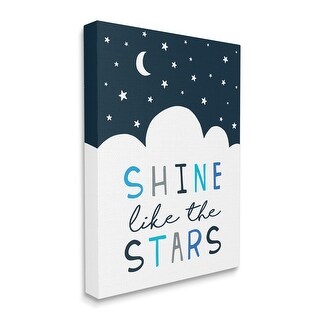 Stupell Shine Like the Stars Phrase Night Sky Clouds Canvas Wall Art - Blue