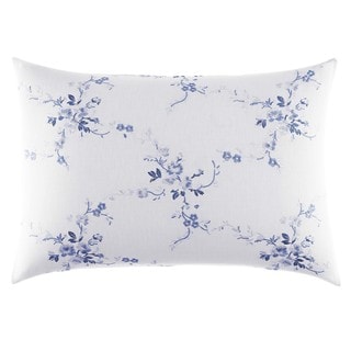 Laura Ashley Charlotte White/Blue Cotton Embroidered Breakfast Pillow