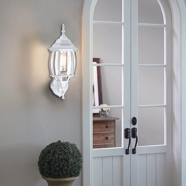 1-Light 16.85-in Matte Black or White Outdoor Wall Lantern Sconce
