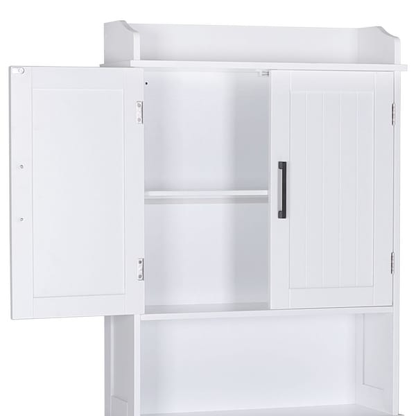 VEIKOUS Bathroom Over The Toilet Storage Cabinet Organizer With Doors and Shelves
