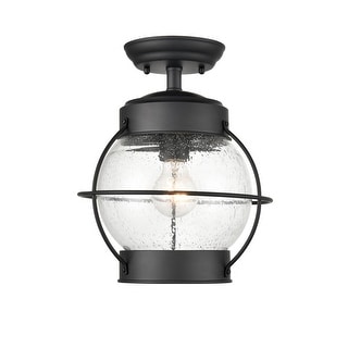 Millennium Lighting Aremelo 1 Light Outdoor Semi-Flush Mount Ceiling Fixture in Powder Coat Black
