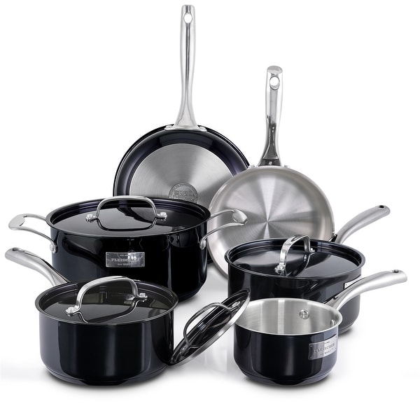 LEEJAY Ceramic Non-Stick10 Piece Cookware Set