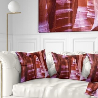 Designart 'Antelope Canyon Structures' Landscape Photography Throw Pillow