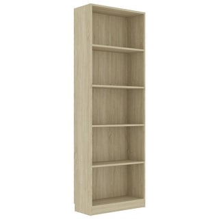 vidaXL 5-Tier Book Cabinet Sonoma Oak 23.6"x9.4"x68.9" Chipboard