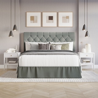 CraftPorch Chesterfield Diamond Design Button Tufted Upholstered Bed