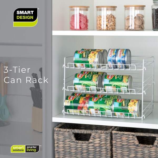 Smart Design 3-Tier Adjustable Can Organizer - White