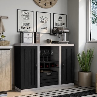 Furniture of America Xole 47-in. Rustic 7-shelf Sideboard