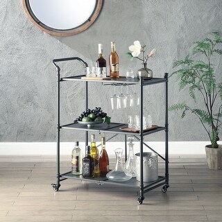 Water Pipe Style Serving Cart with 3 Tier Shelf