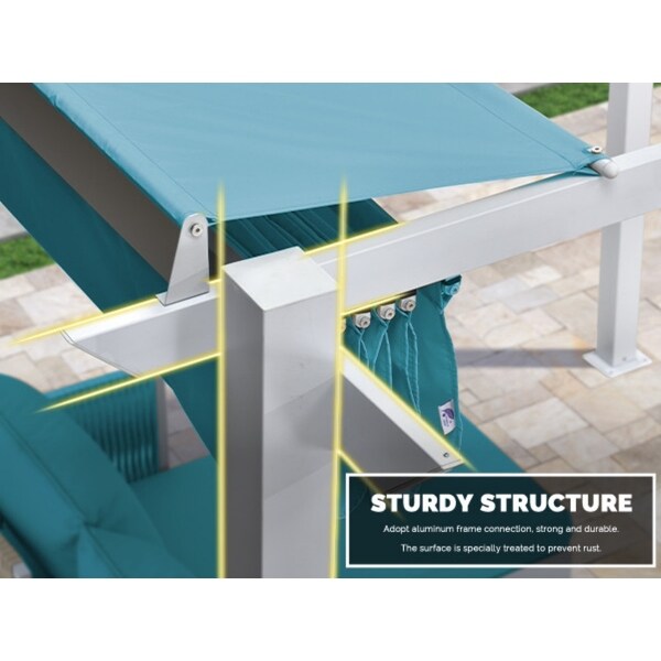 Purple leaf 10 Ft. W X 10 Ft. D Aluminium Pergola with Canopy