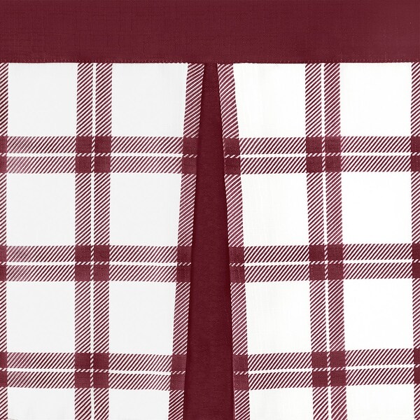 Tate Printed Windowpane Plaid Kitchen Curtain and Valance Set, Tiers 55x36, Valance 56x13 Inches